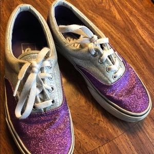 Silver and purple Vans